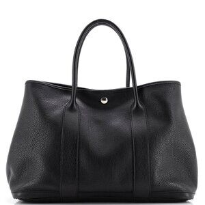 Hermes Garden Party 36 Negonda Leather Tote Bag Shoulder Handbag Black